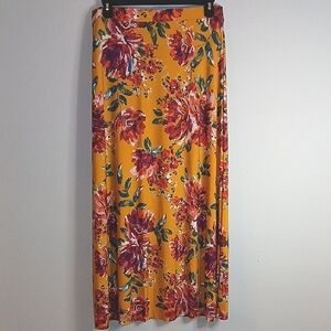 Cato Red and Pink A-Line Maxi Skirt Resort Wear
